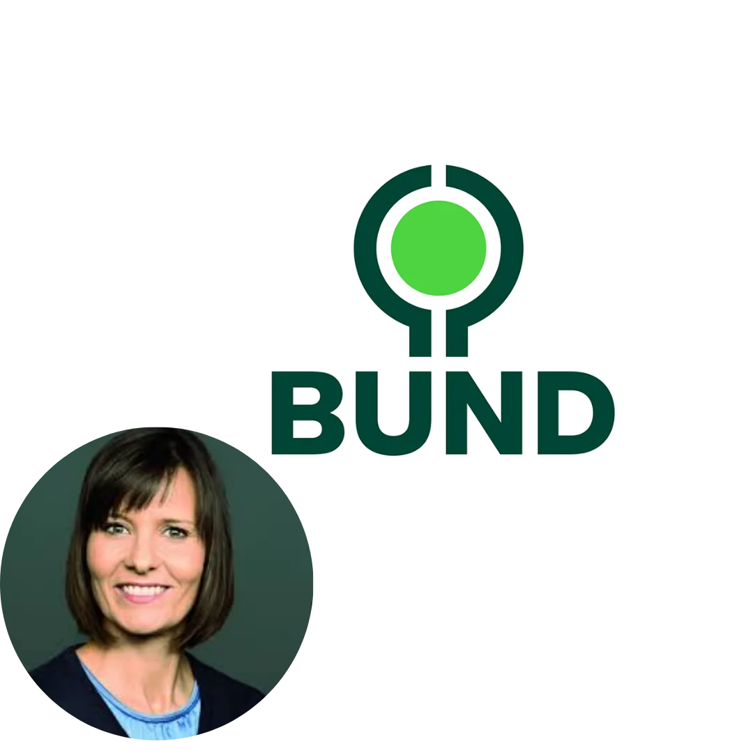 Logo des BUND – Freunde der Erde mit Porträt von Nicole Anton